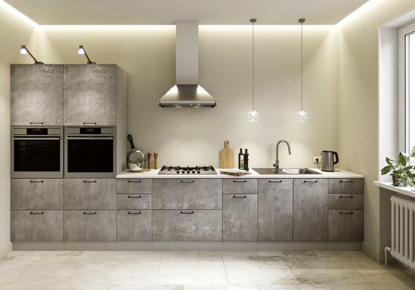 ДСВ кухня лофт бетон светлый