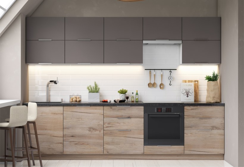 Модульная кухня Равенна тренд/тренд софт крафт серый/мокко серый