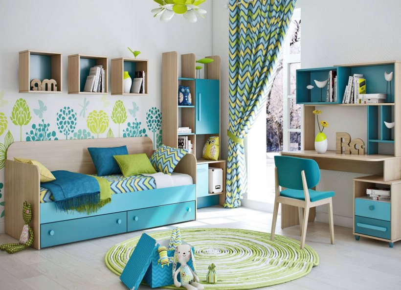 Бирюзовая детская комната