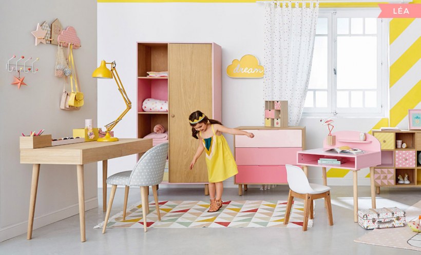 Желтая детская комната для девочки