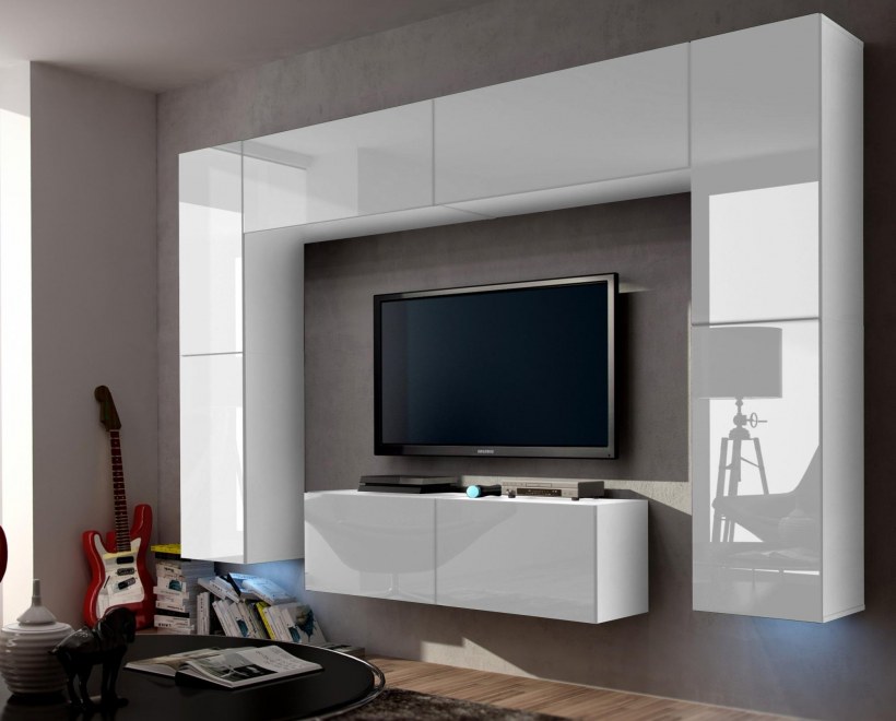 Стенка Модерн белый глянец