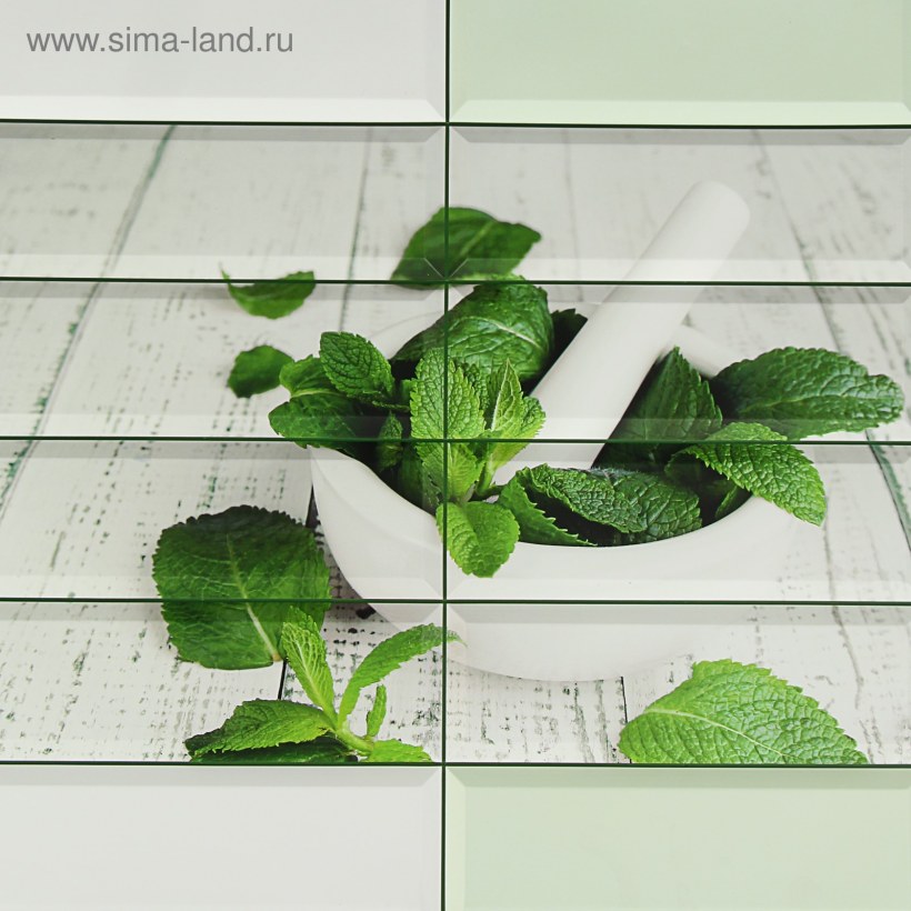 Панель ПВХ "мята" плитка 480х955мм (10), шт
