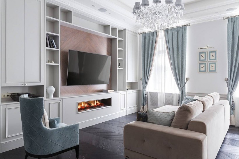 Неоклассика гостиная 20кв