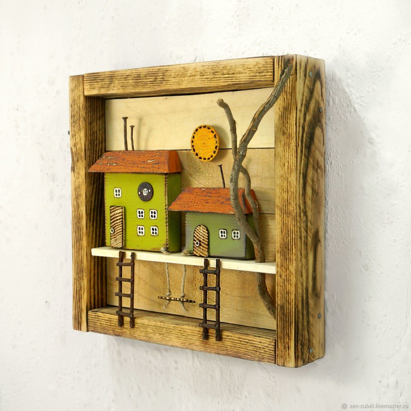 Панно на стену домики