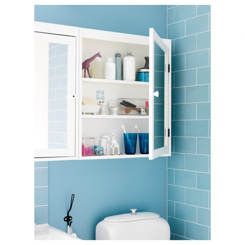 СИЛВЕРОН шкафчик зеркальный, белый60x14x68 см