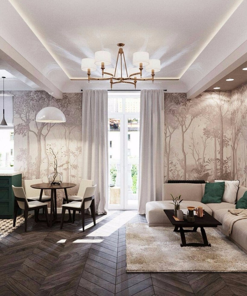 Гостиная в бежевом стиле