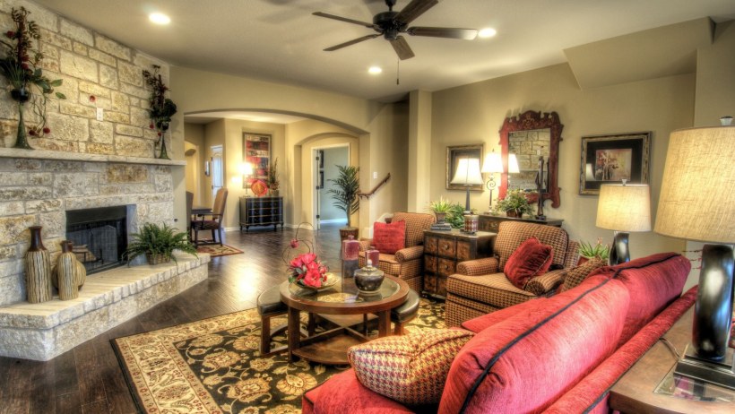 Гостиная с камином