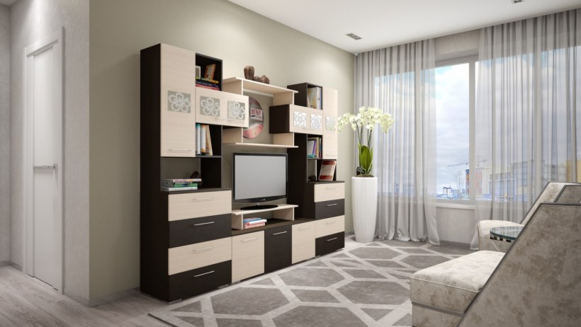 Стенка марта 18 венге/белёный дуб