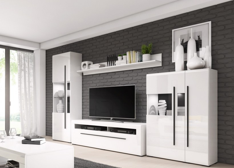 Гостиная Марко белый глянец