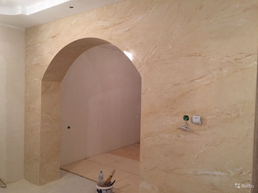 Декоративная штукатурка на кухне