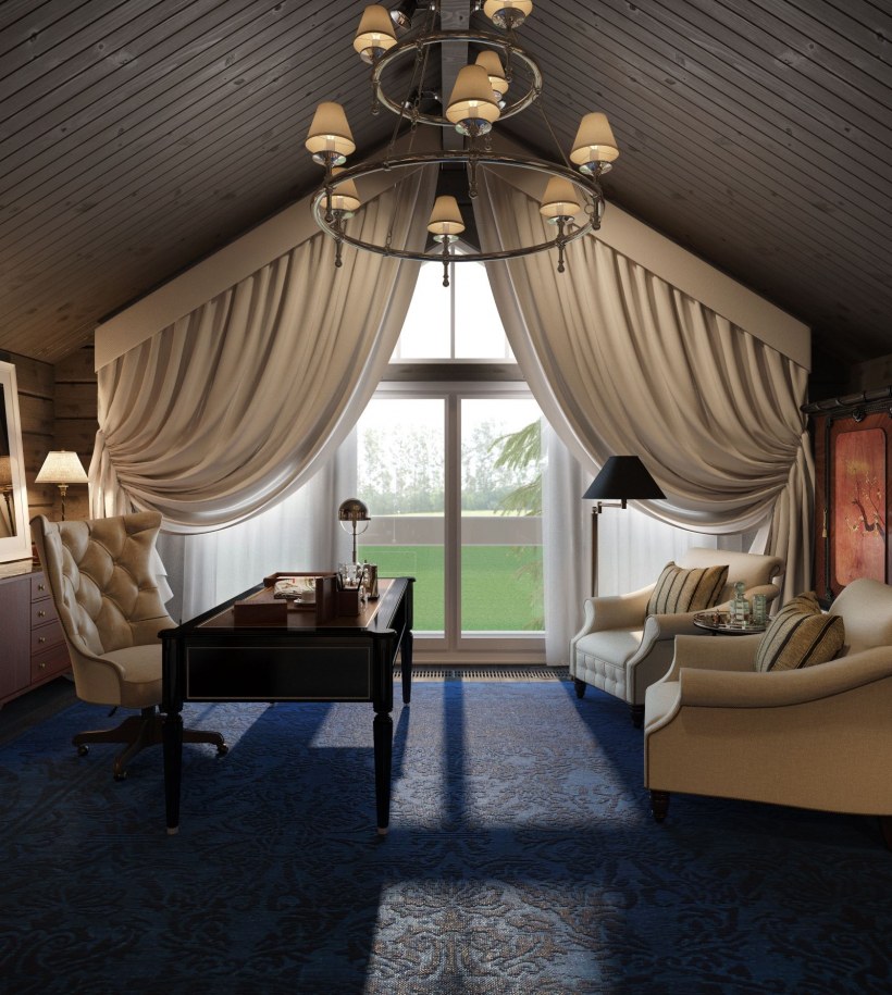 Шторы на мансарде