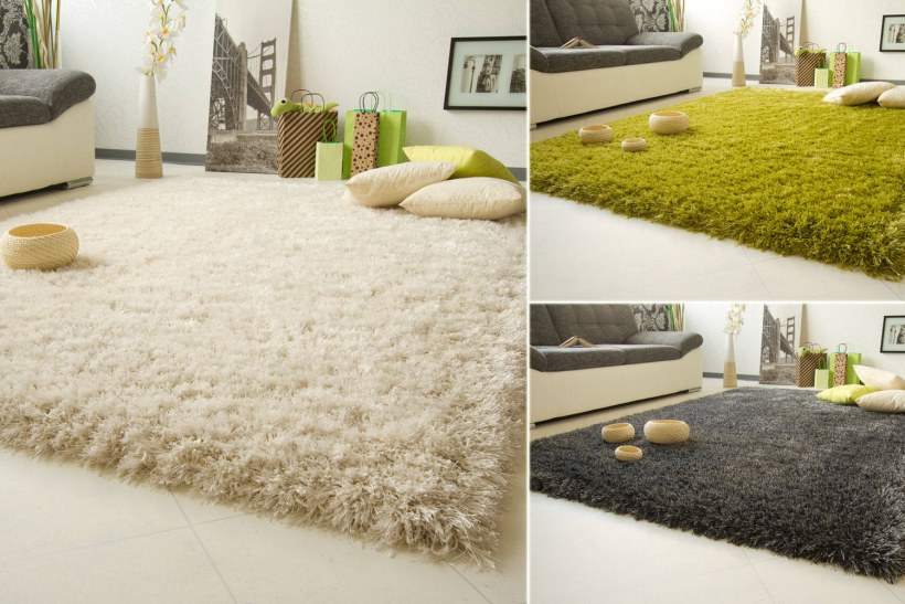 Ковер с длинным ворсом в интерьере