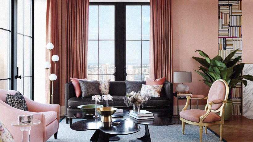 Лососевый в интерьере