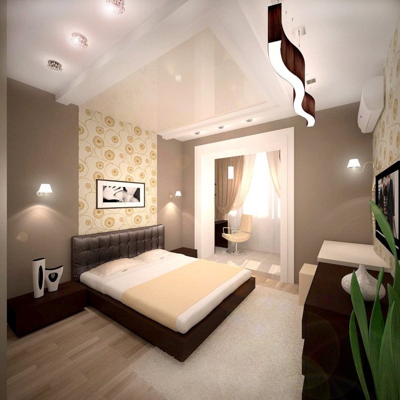 Красивая отделка спальни