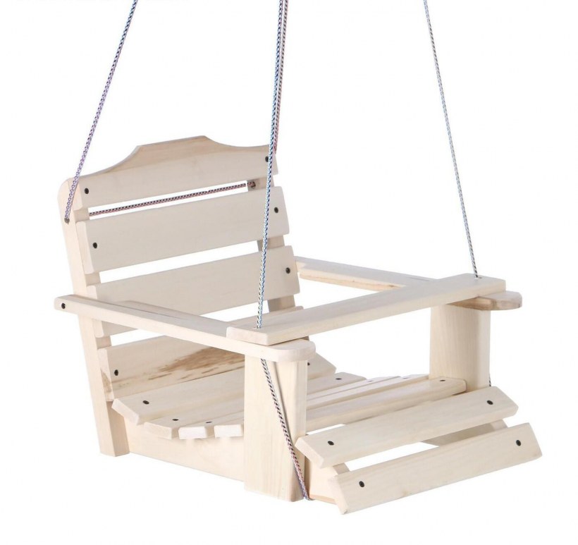 Качели подвесные деревянные сиденье 50x65см