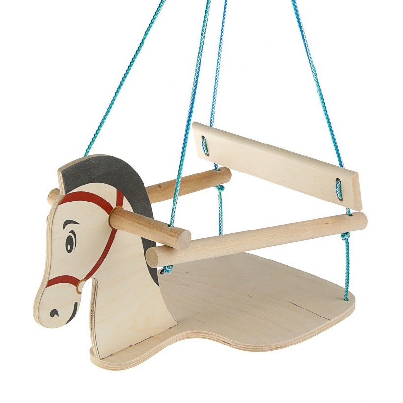 Качели детские подвесные "конь", деревянные, сиденье 30?30см 3291971