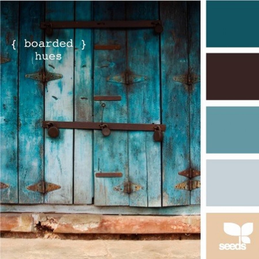 Темно бирюзовый и коричневый палитра