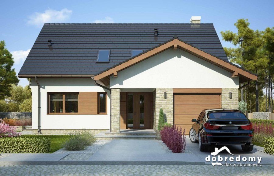 Дом с большим гаражом под одной крышей