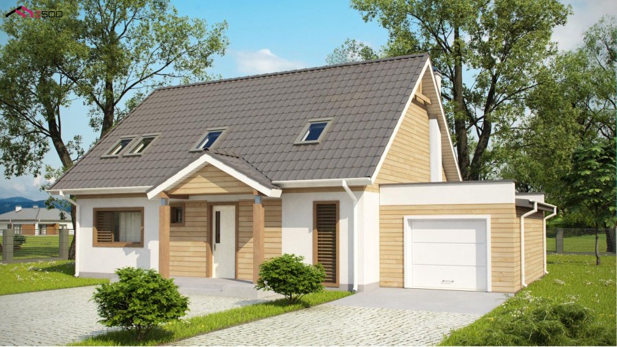 Мансардный дом с гаражом