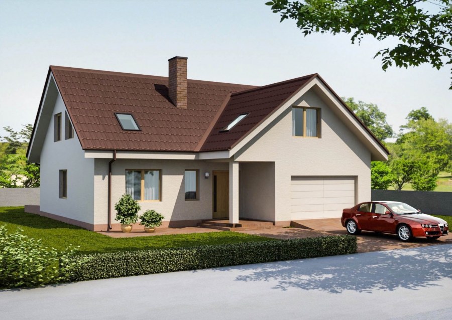 Крыши домов с гаражом