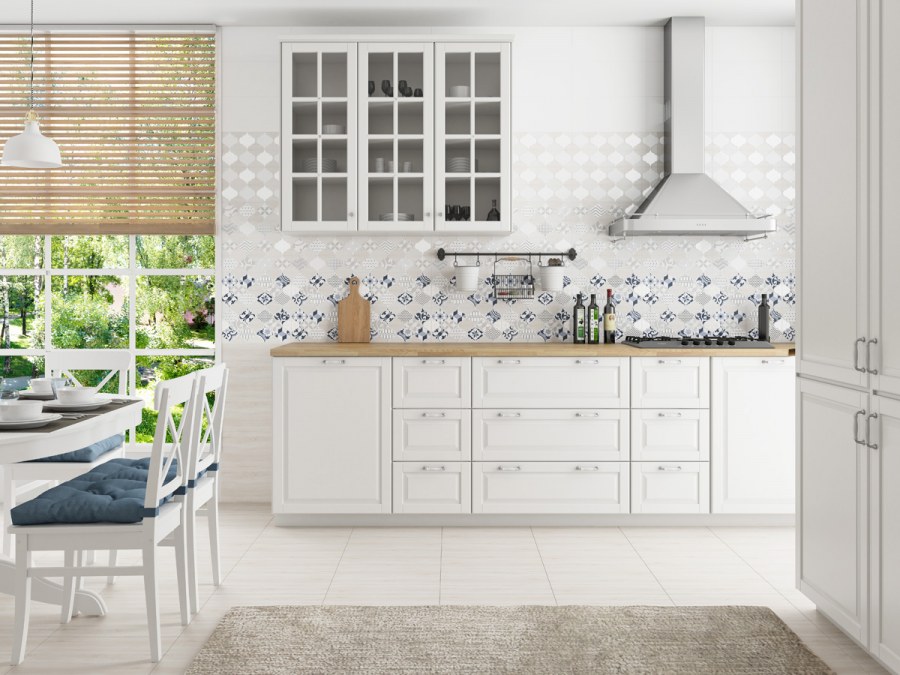 Blanco brillo Bisel 10x20