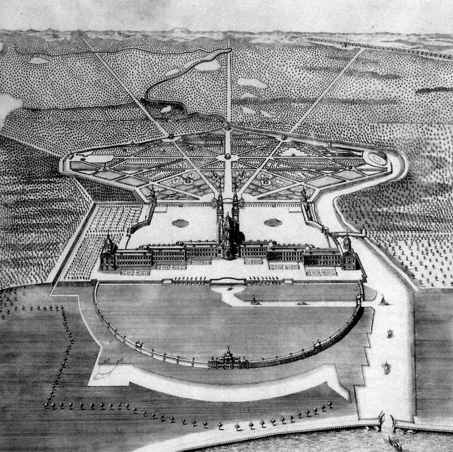 План Петербурга при Петре 1