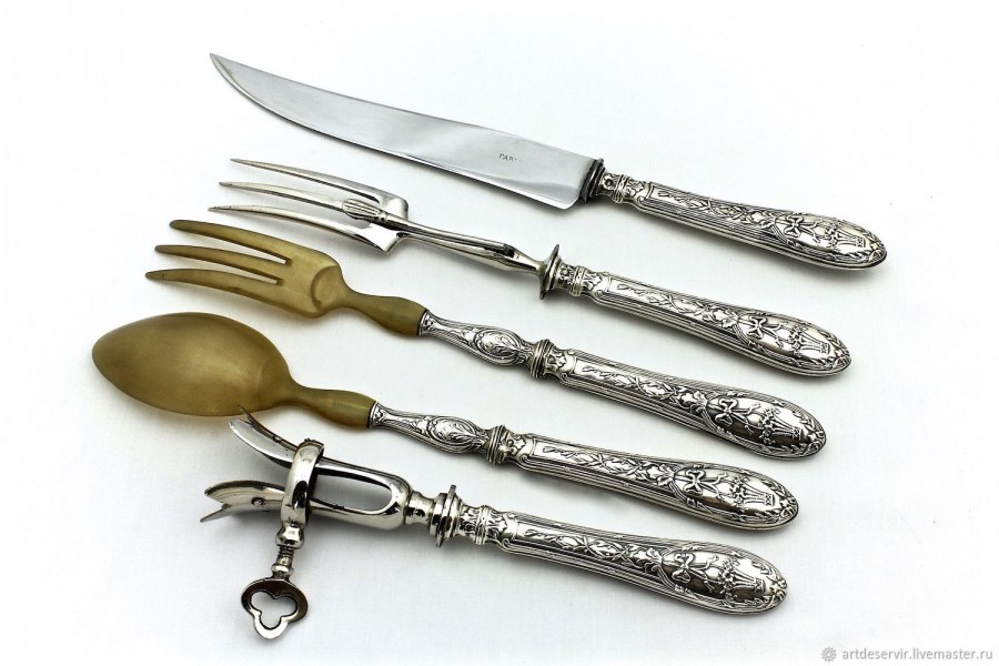 Столовые приборы эгоист серебро Франция