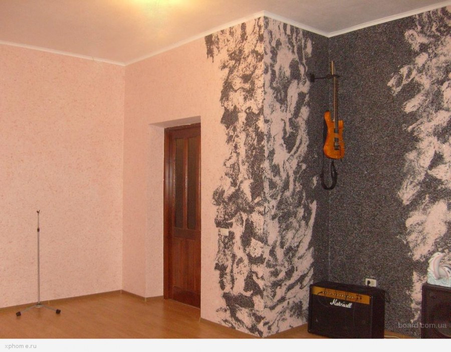 Отделка стен жидкими обоями