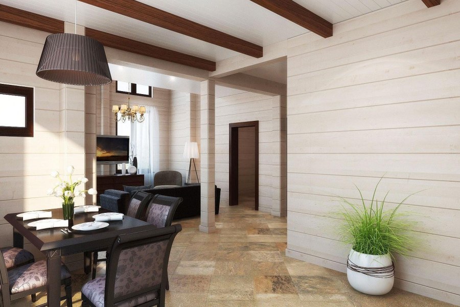 Загородный дом из бруса интерьер в скандинавском стиле