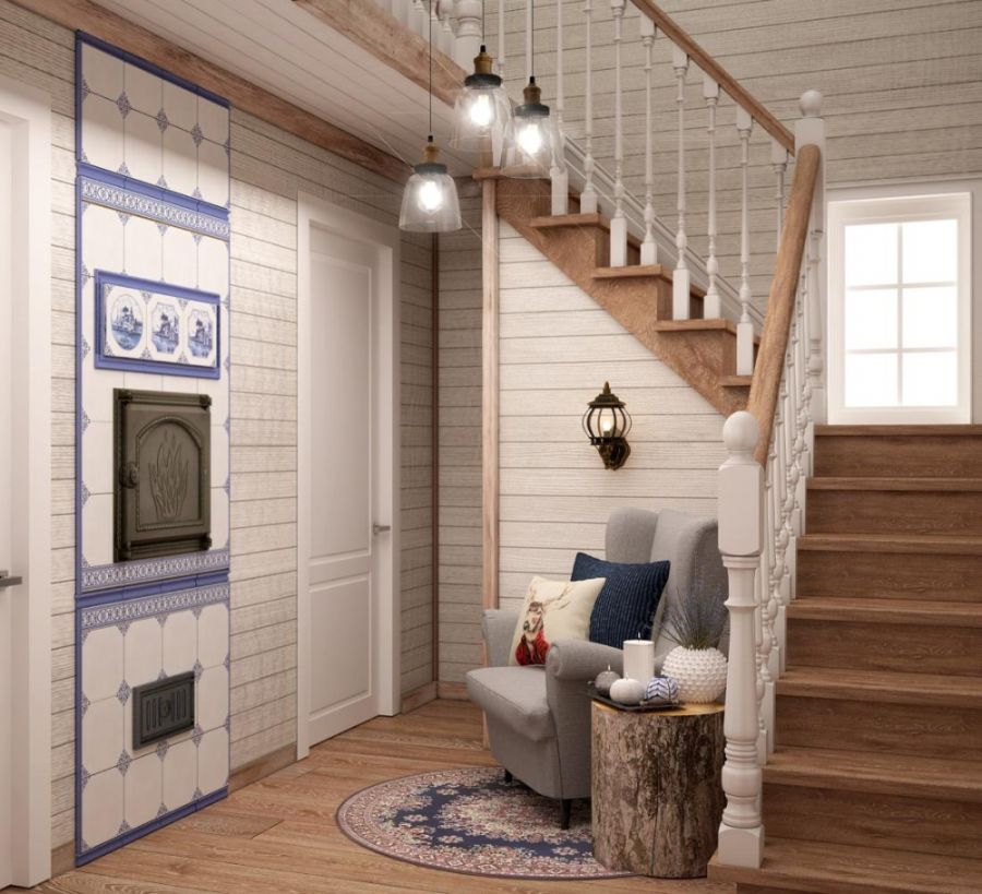 Гостиная на даче в скандинавском стиле