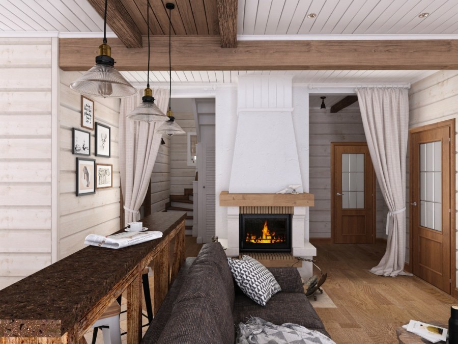 Дом из клееного бруса интерьер внутри