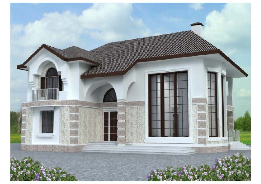 Красивый дом из газосиликатных блоков