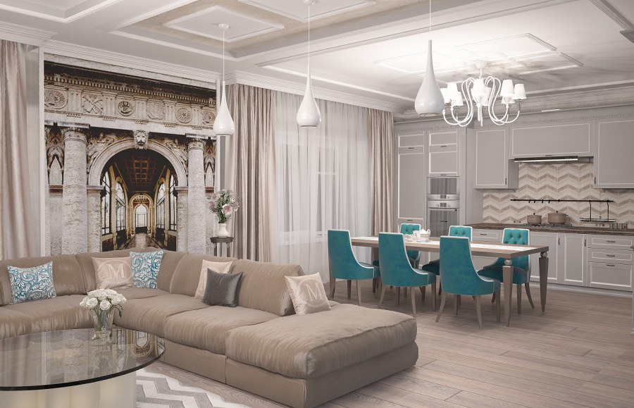 Интерьер дома 55 кв м