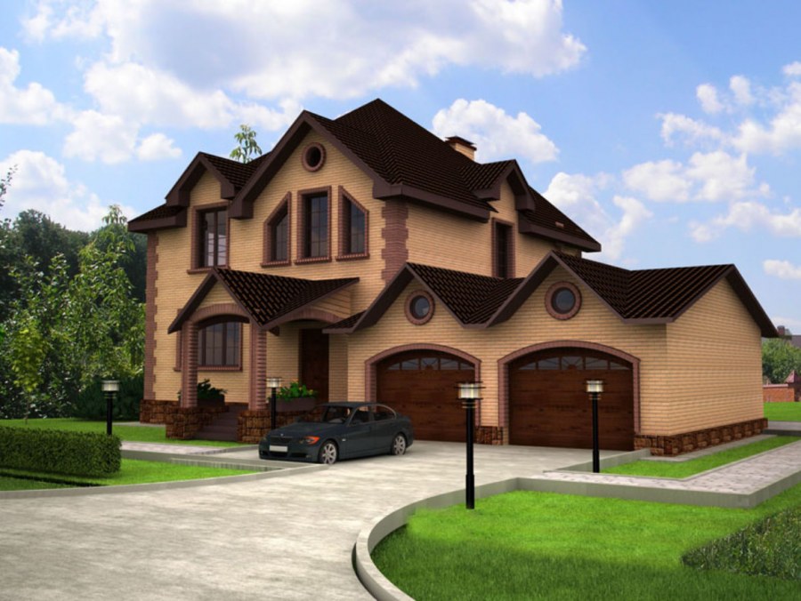 Красивые коттеджи из кирпича