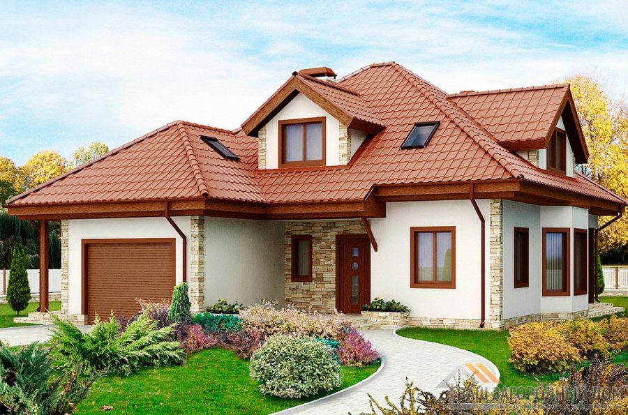 Z500 дом с мансардой с гаражом