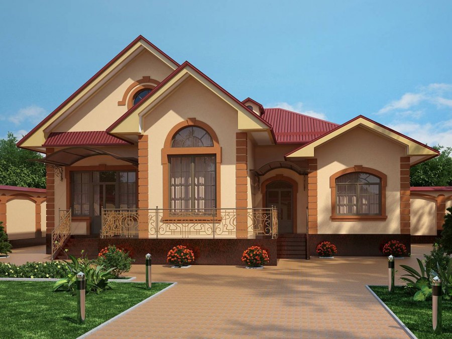 Красивый одноэтажный дом в Чечне