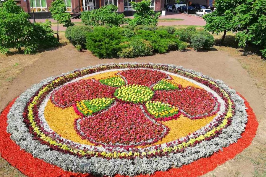 Овальная клумба