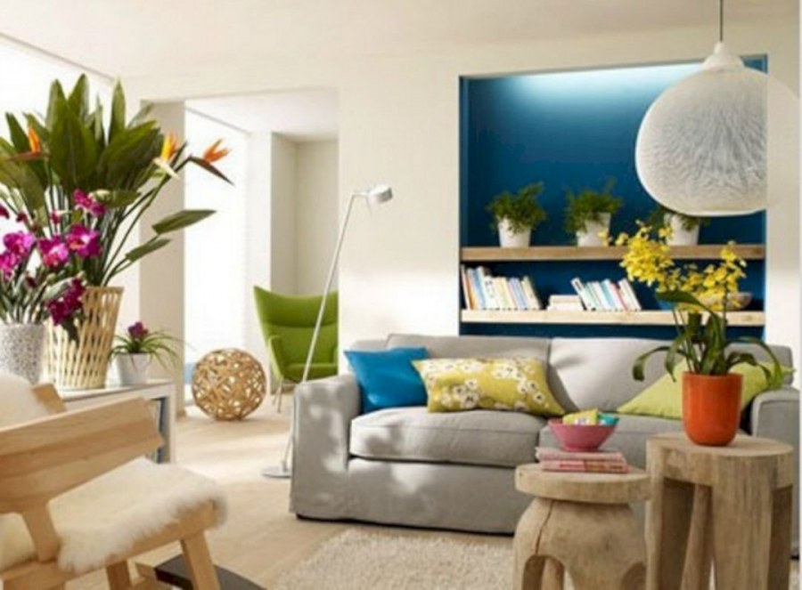 Растения в интерьере гостиной