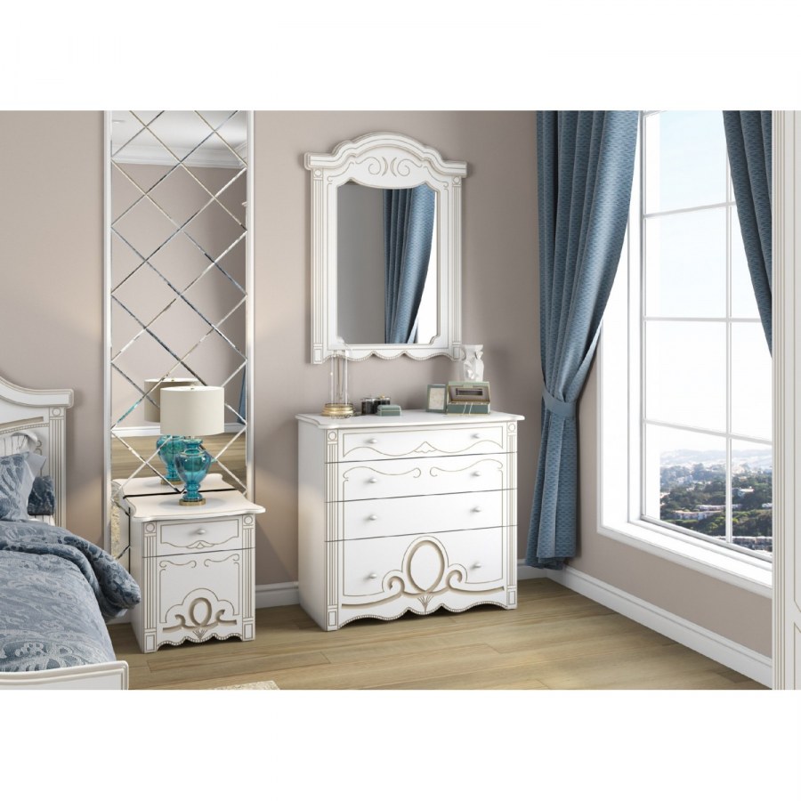 Спальня Барбара белый патина