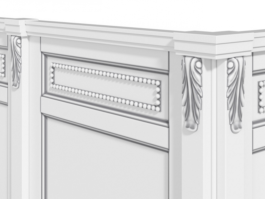 Фасад 7023 с патиной серебро по фрезе