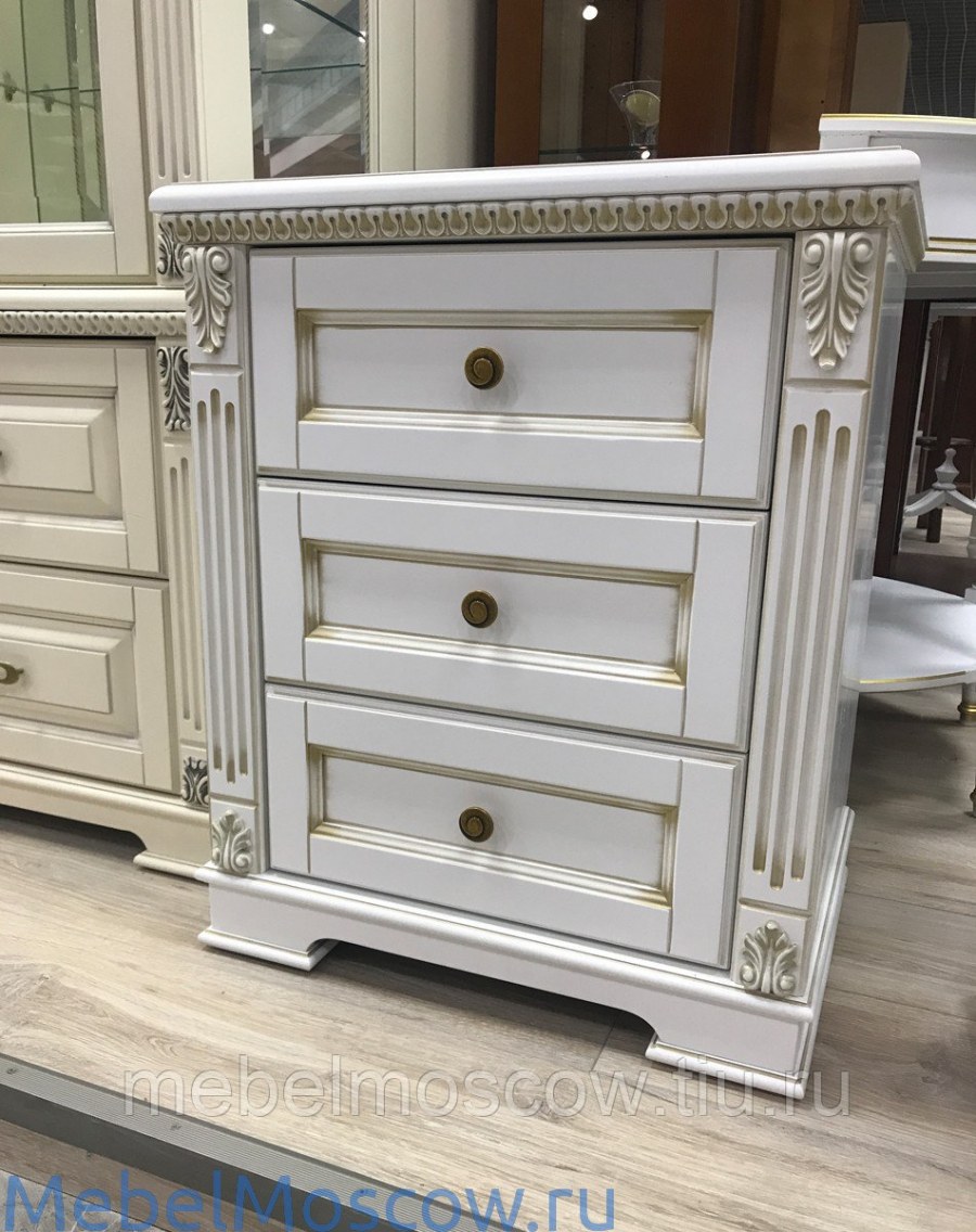 Arco Decor: тумба прикроватная(белый, патина)