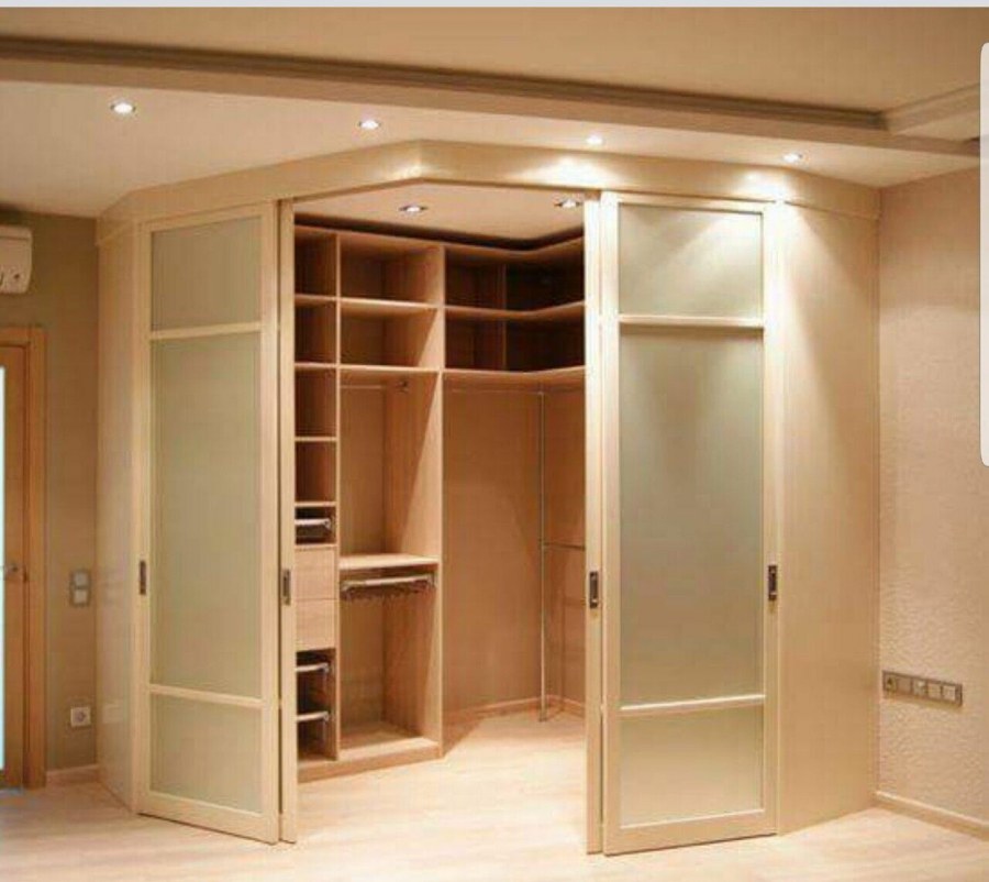 Угловая гардеробная аристо двери