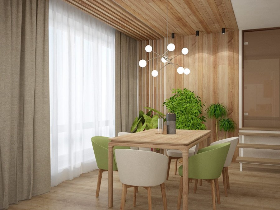 Обеденная зона в эко стиле