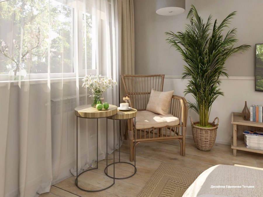 Экостиль шторы в интерьере