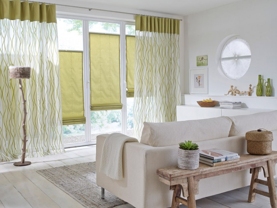 Экостиль шторы в интерьере