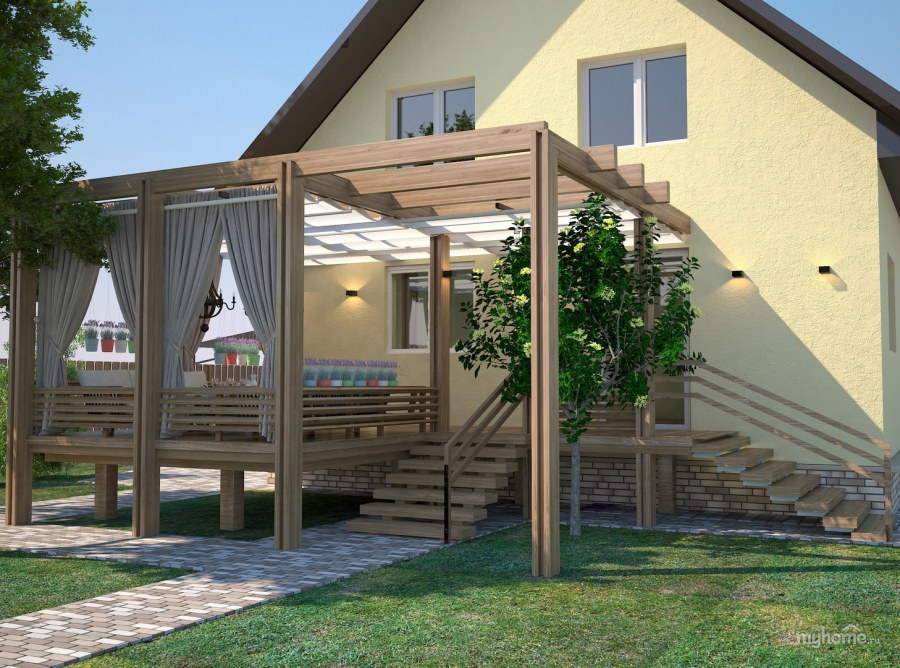 Небольшая терраса в таунхаусе