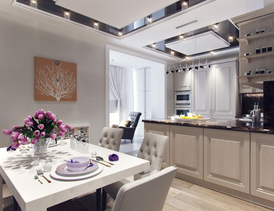 Арт деко интерьер кухни