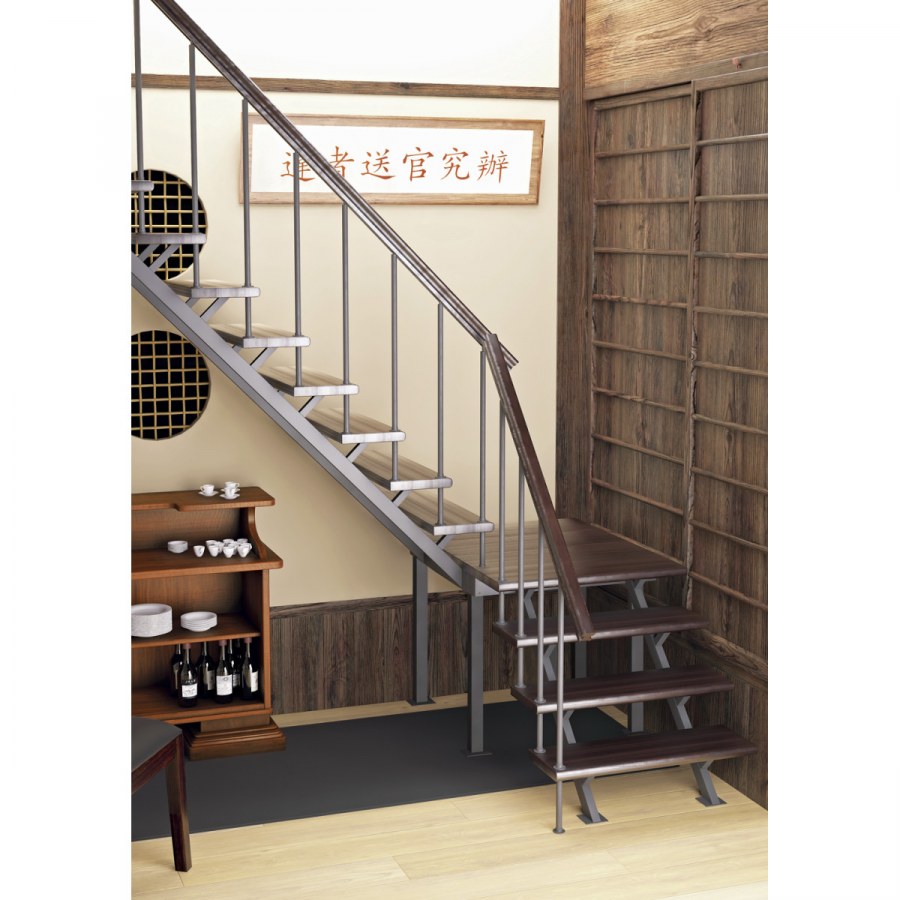 Межэтажная лестница лес 05