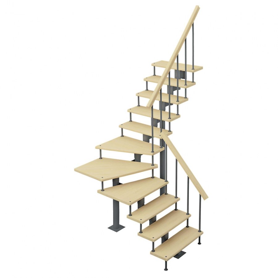 Модульная лестница Фаворит (с поворотом 90 градусов)