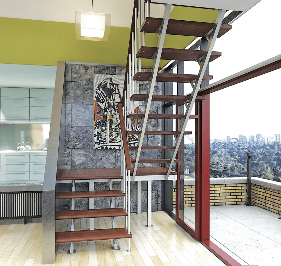 Межэтажные лестницы 180 градусов